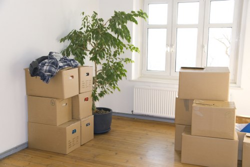 Unpacking boxes in a Marks Gate family home
