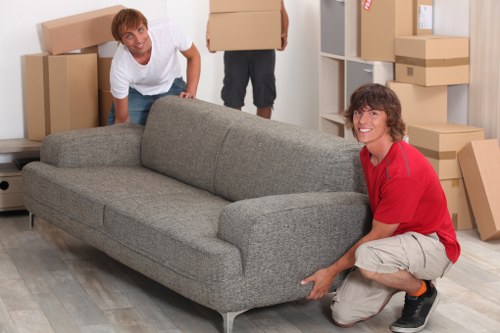Loading furniture into a hired removal truck